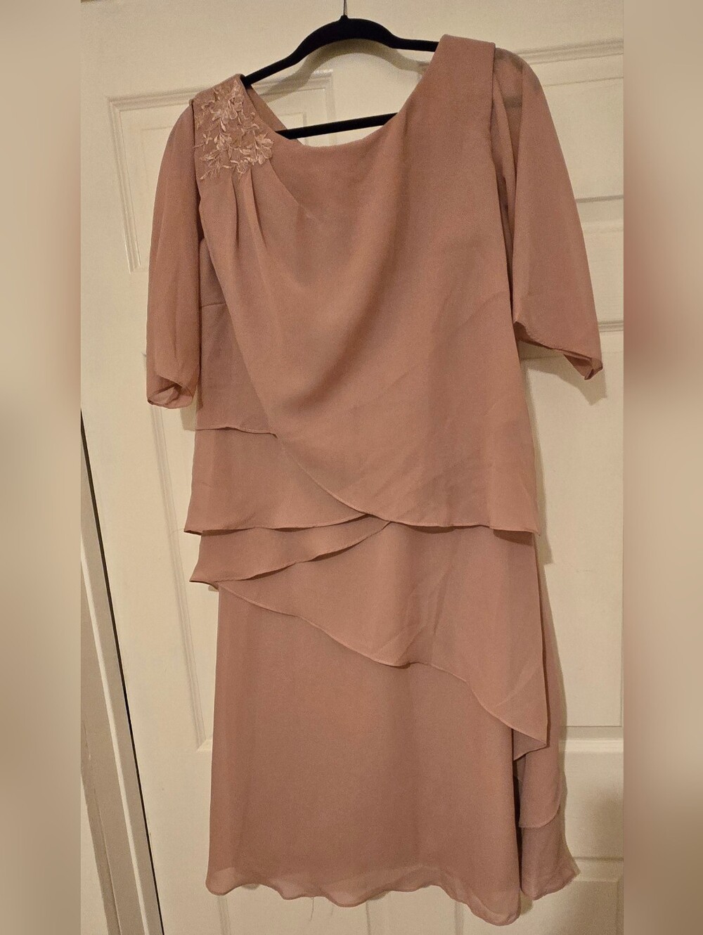 Elegant Dusty Rose Layered Women’s Dress